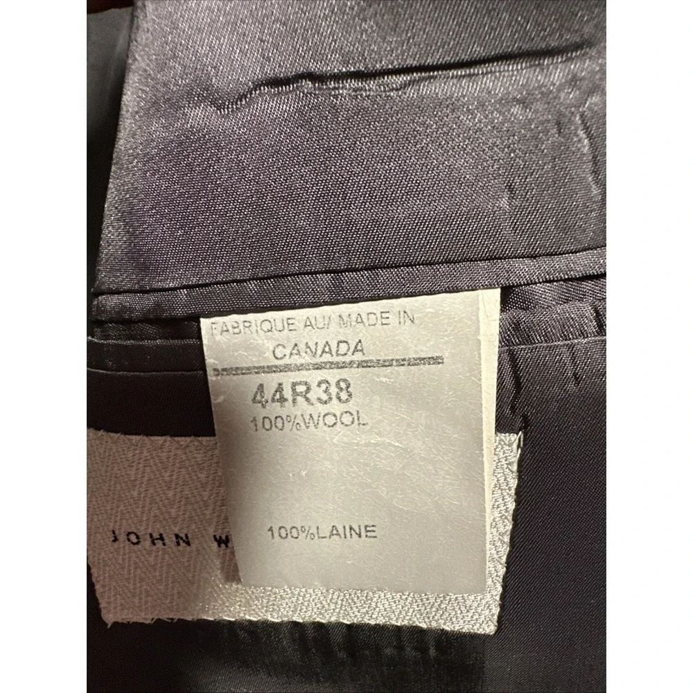 John W Nordstrom Men's Suit Jacket 44R38 Canada Gray Wool Blazer Dark Gray‎